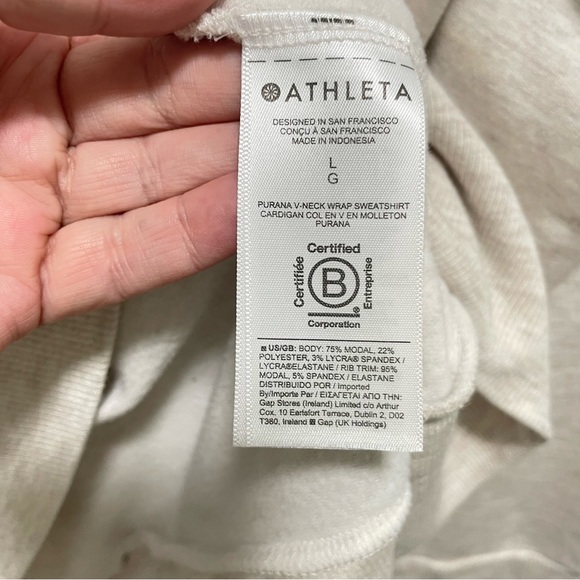 ATHLETA TOASTED BROWN HEATHER PURANA V-NECK WRAP - Picture 8 of 9